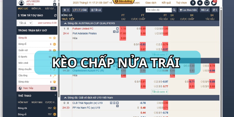 kèo chấp nửa trái