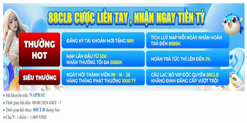 Mỗi tài khoản chỉ được tham gia 1 ưu đãi nạp đầu